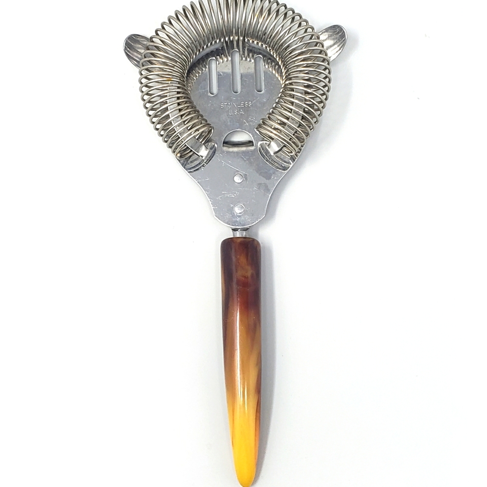 Cocktail Drink Strainer With MCM Bakelite Handle